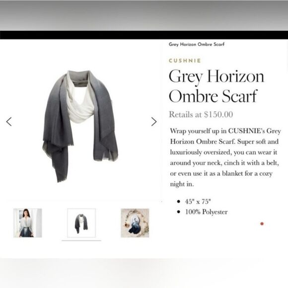 Scarve Cushnie Carly Ombre Print Scarf/Cover Up/Top - Picture 11 of 11